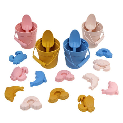 Soft Silicone Beach Toy Set | 8pcs Sand Molds