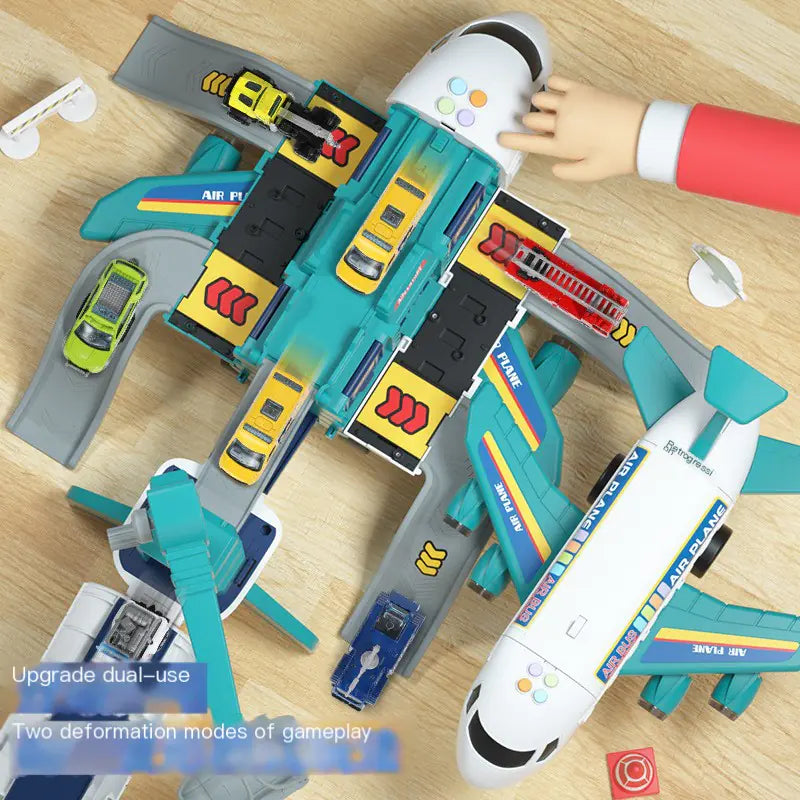 City Airport Playset with Plane, Cars & Road Signs