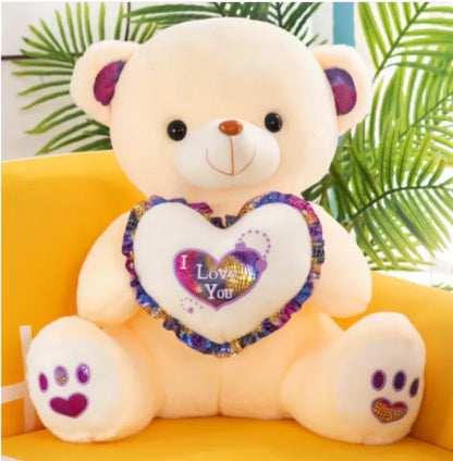 Cute I Love You Teddy Bear Plush Pillow