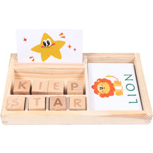 Wooden Spelling Game with Flash Cards & Letter Blocks