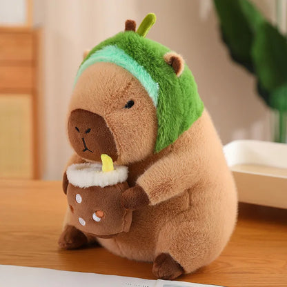 Capybara Plush Toy with Food Dress – Soft & Cute