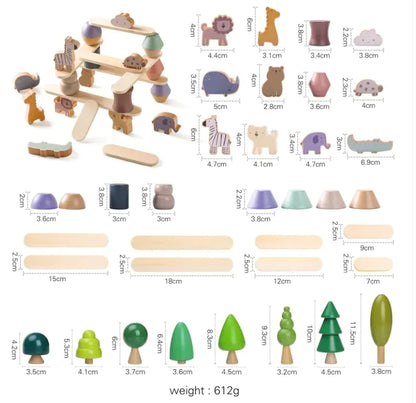 Wooden Animal Balancing Stacking Toy Set for Kids