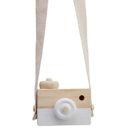 Wooden Toy Camera with Strap For Kids