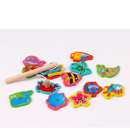 Wooden Magnetic Fishing Game for Kids