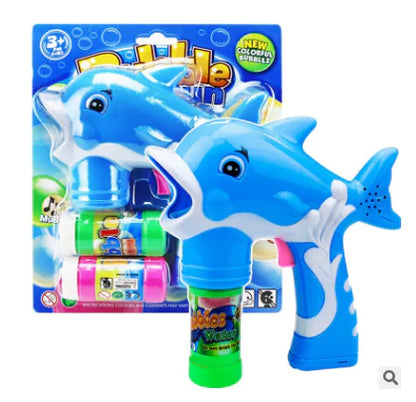 Dolphin Bubble Gun Toy with Lights & Music for Kids