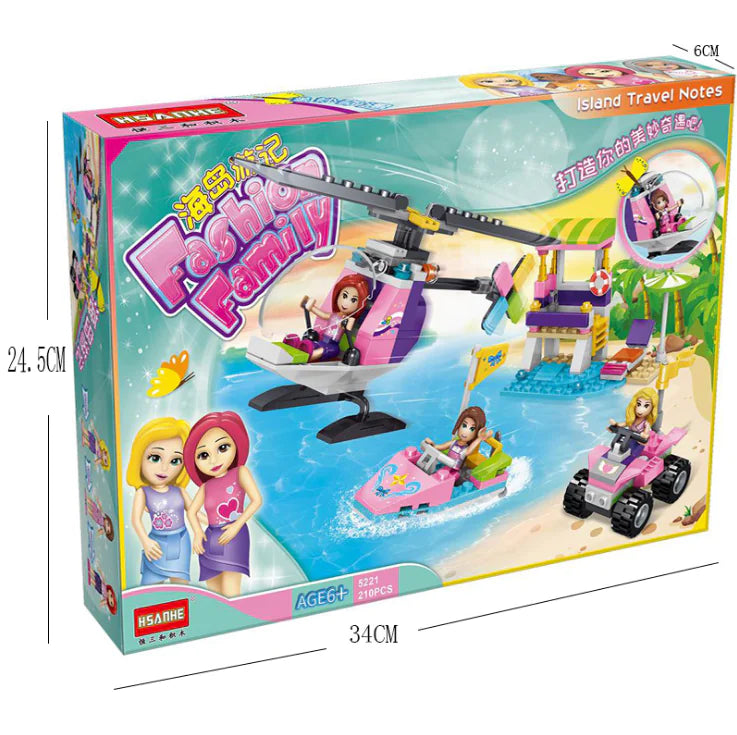 Girls’ Beach Rescue Helicopter & Jet Ski Building Set