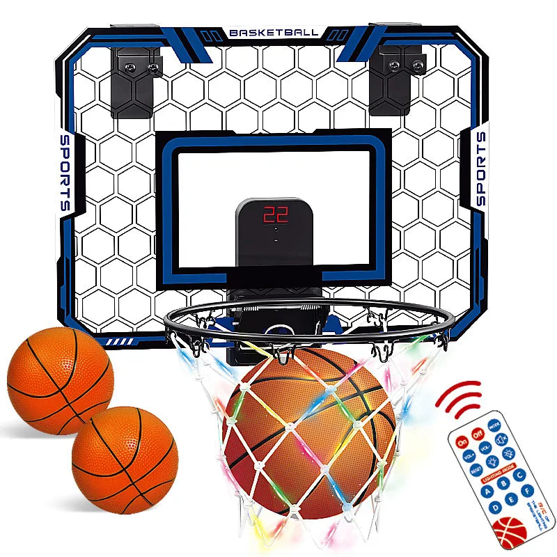 LED Electronic Indoor Remote Control Basketball Hoop Set