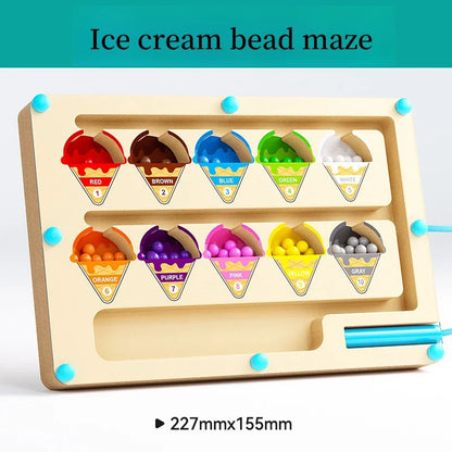 Magnetic Digital Bead Maze Puzzle Practice Toy For Children