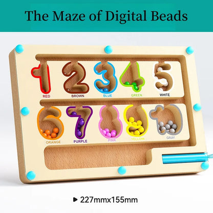 Magnetic Digital Bead Maze Puzzle Practice Toy For Children