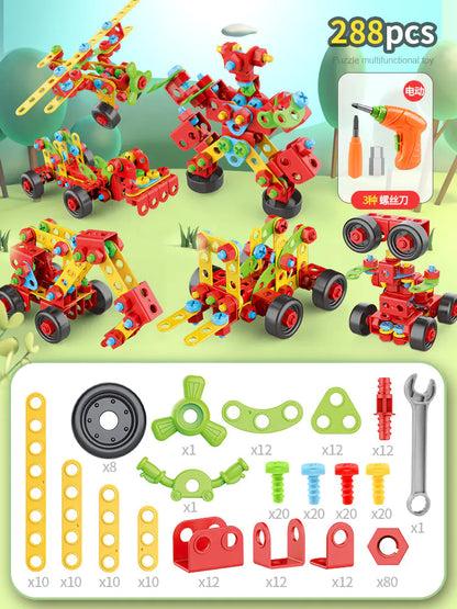 DIY STEM Creative Building Blocks Set Toy with Drill Tool