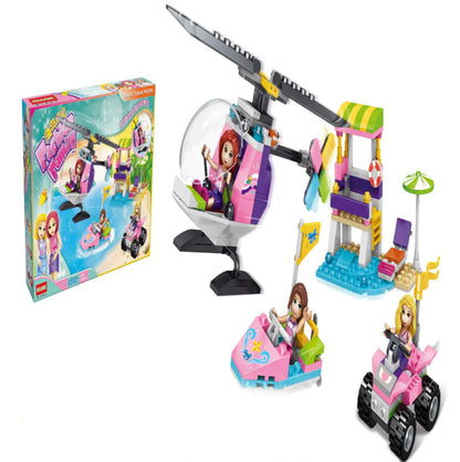 Girls’ Beach Rescue Helicopter & Jet Ski Building Set