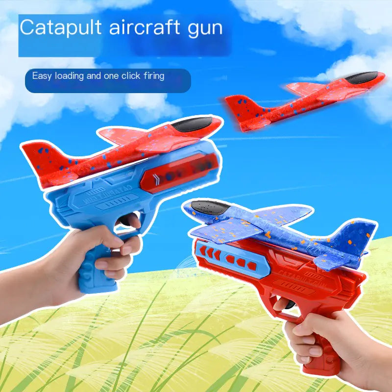 Foam Airplane Launcher Gun with LED Lights