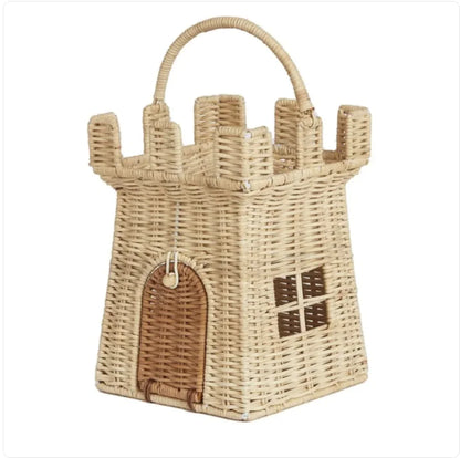 Wicker Castle Basket – Portable Toy Storage & Playhouse
