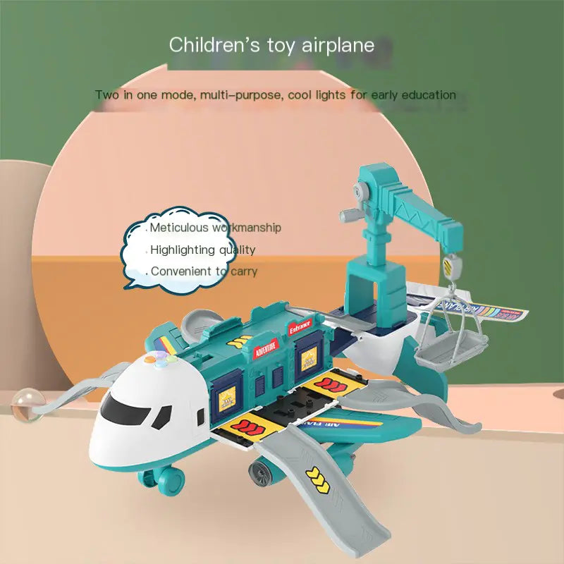 City Airport Playset with Plane, Cars & Road Signs
