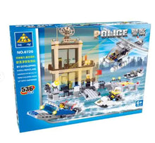 Police Building Block Set – Helicopter, Boats & Station for Kids