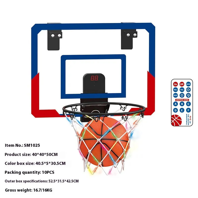 LED Electronic Indoor Remote Control Basketball Hoop Set
