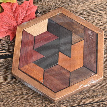 Hexagon Wooden Brain Teaser Puzzle