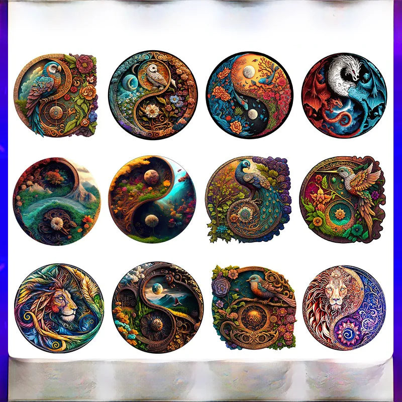 Kids' 3D Yin Yang Animal Wooden Puzzle Toy