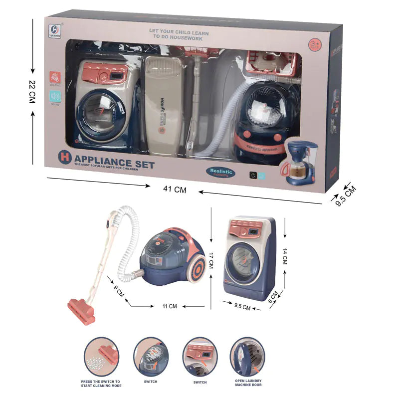 Kids' Kitchen Playset with Electric Washer