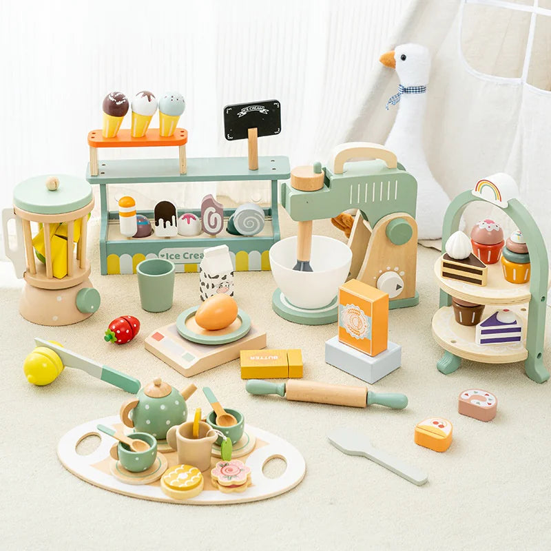 Wooden Tea Time Playset for Kids