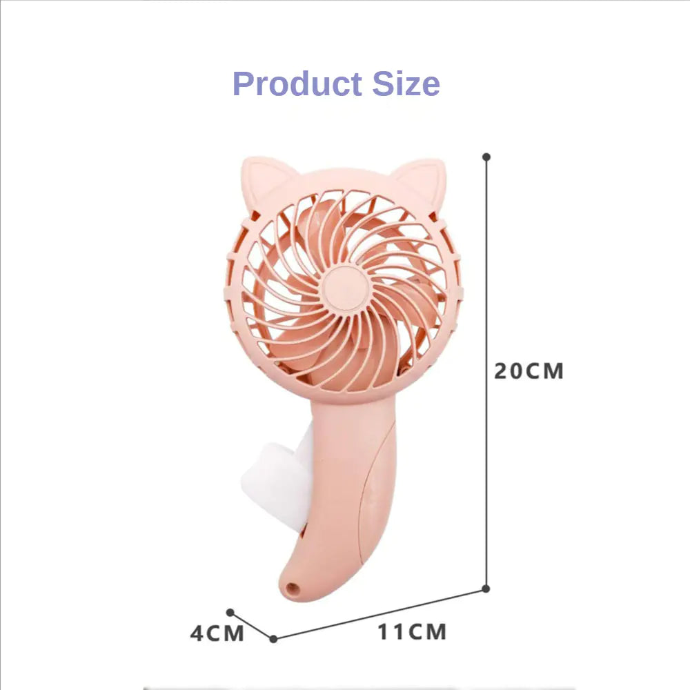 Charming Cat Cartoon Mini Fan
