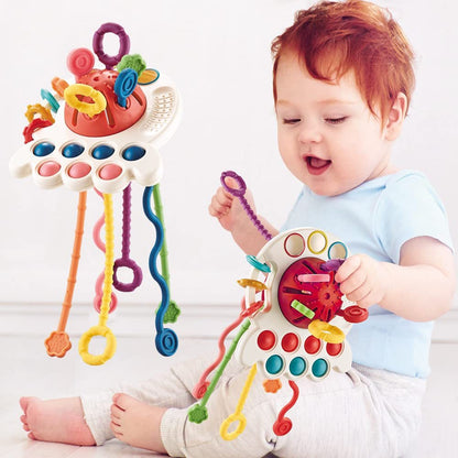 Octopus Sensory Toy for Babies – Pull & Pop Fun