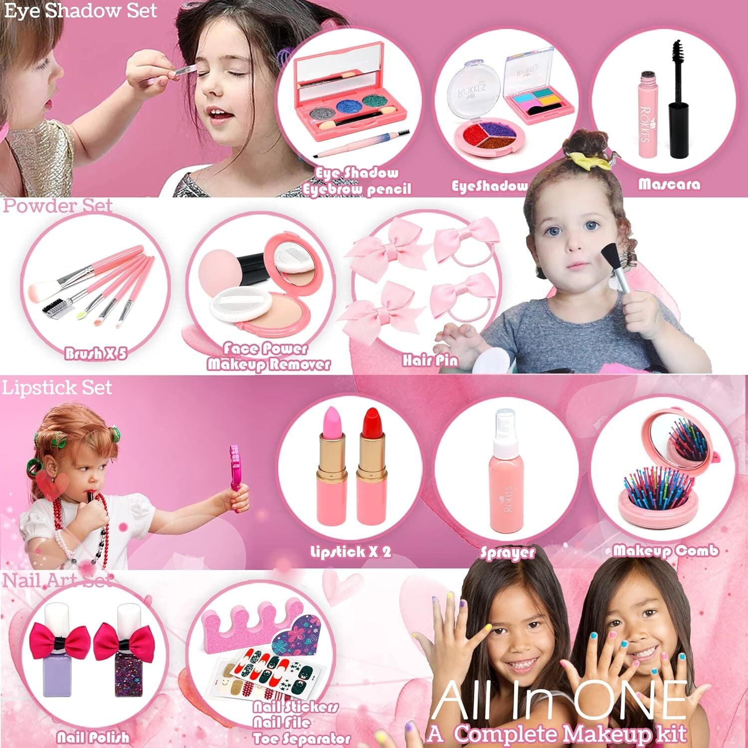 Washable Makeup Kit for Girls - Complete Makeup Set for Kids