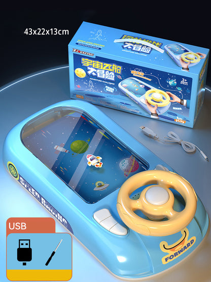 Kids Steering Wheel Game Toy - Racing & Space Adventure Simulator