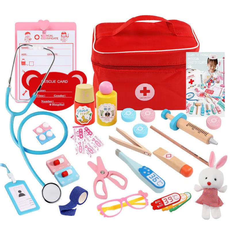 Kids' Wooden Doctor Kit - Carry Bag Set