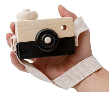Wooden Toy Camera with Strap For Kids