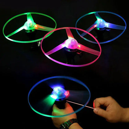 LED Flying Disc Launcher | Colorful Night Spin Toy