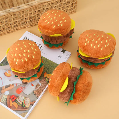 Hamburger Sound Chew Toy for Dogs