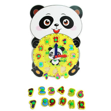 Panda Shape Wooden Clock Toy – Learn Time & Numbers