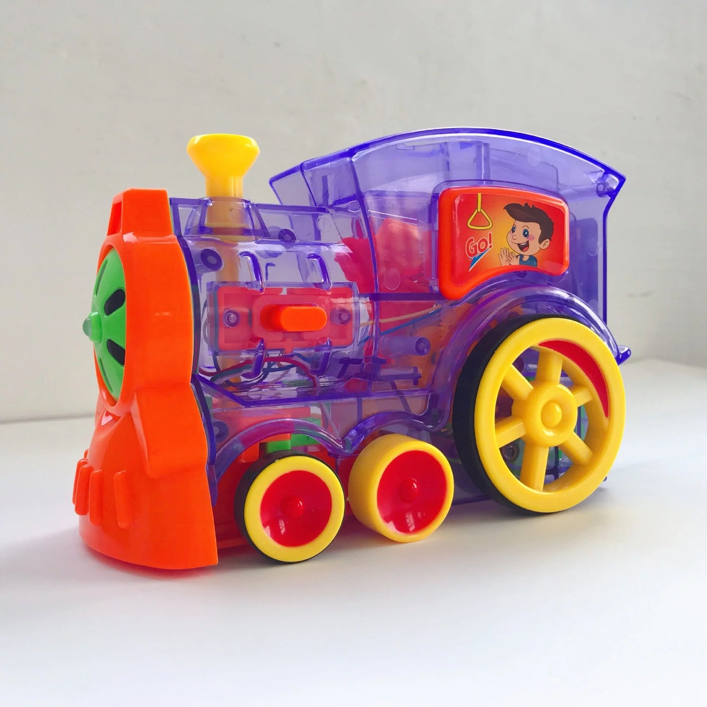 Kids Domino Train Car Set Sounding Light Automatic Laying Domino Brick Colorful Dominoes Blocks Game Educational DIY Toy Gift