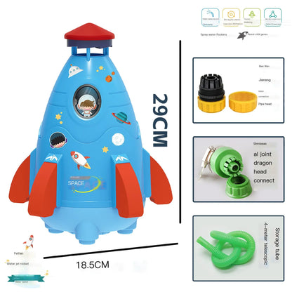 Rocket Water Sprinkler Toy for Kids Outdoor Fun
