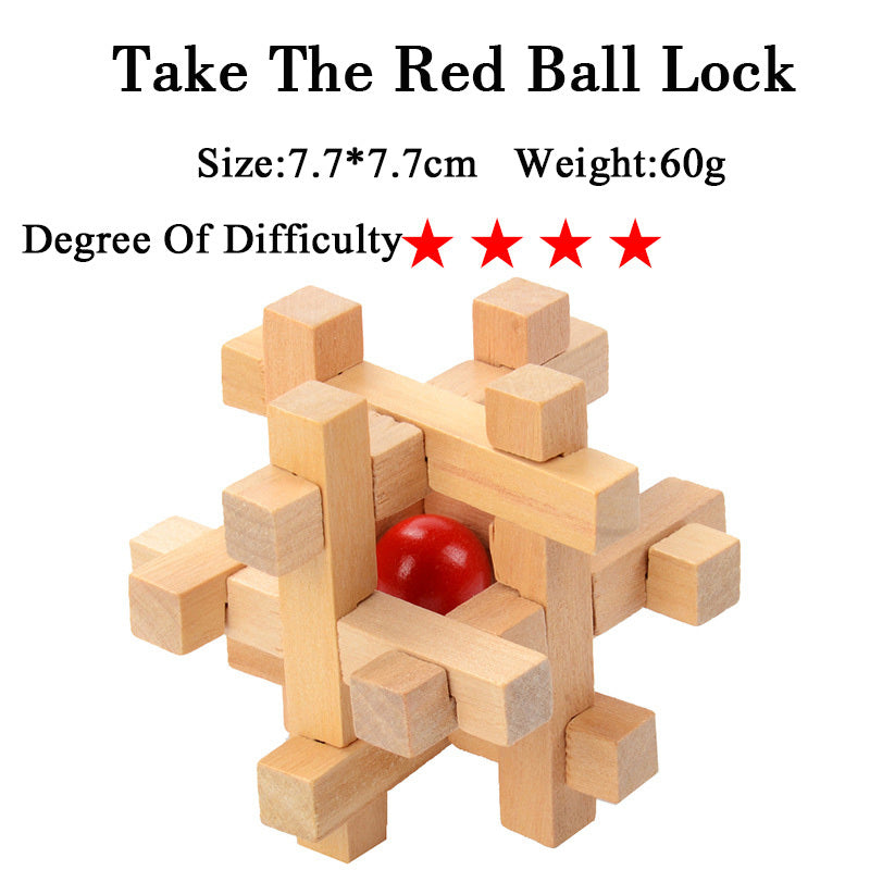 Wooden 3D Brain Teaser Puzzle Set - for Kids & Adults