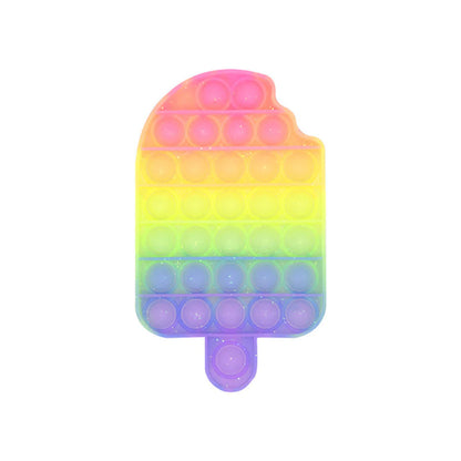 Glittering Antistress Toys Ice Cream Push Bubble Sensory Toys Children Autism Fidget Stress Reliever Toy for Kids Adult