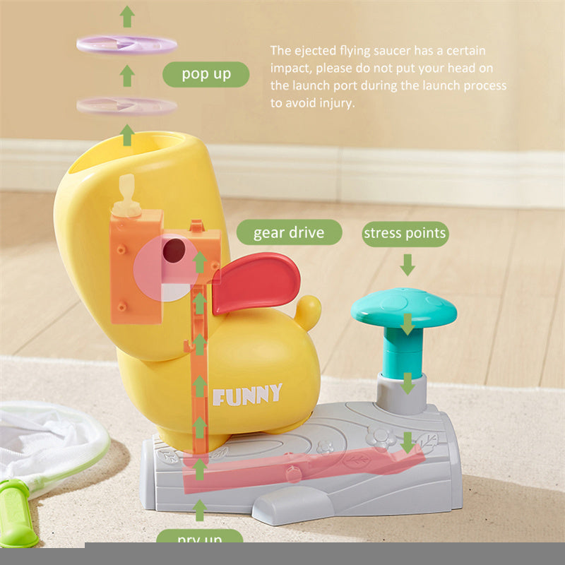 Duck Saucer Launcher Toy – Foot Activated Fun