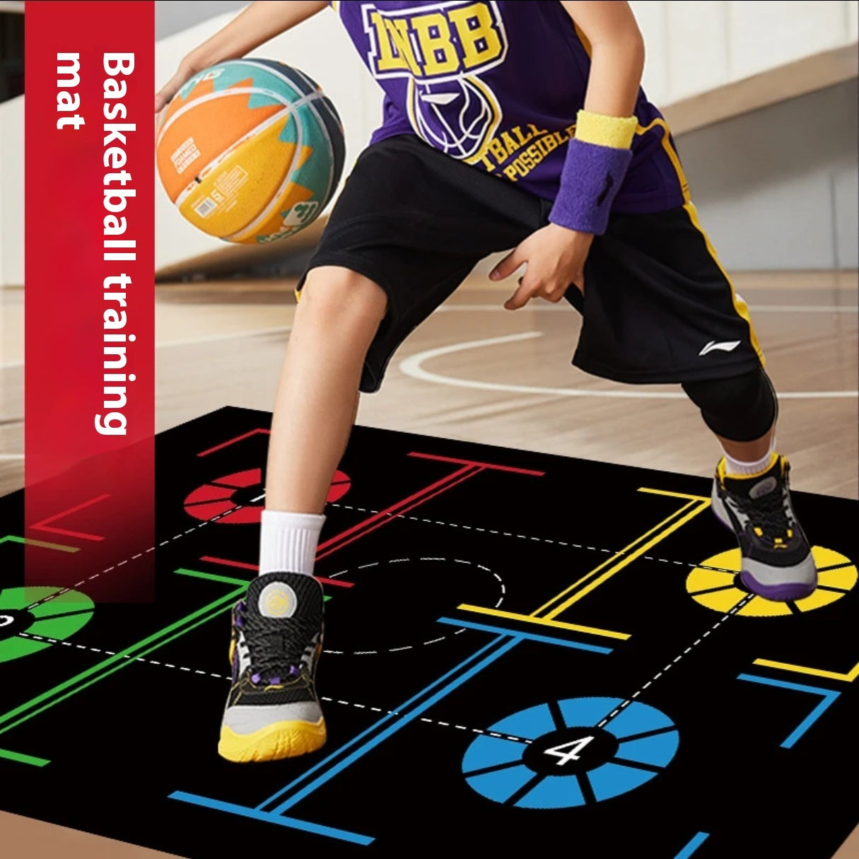 Basketball Footwork Training Mat - Non-Slip Skill Builder