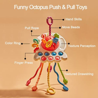 Octopus Sensory Toy for Babies – Pull & Pop Fun