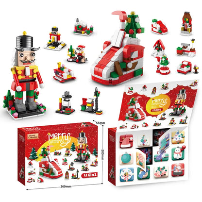 Christmas Building Blocks Set for Kids - 24-Piece Advent Calendar DIY Gift for Children Ages 6 and Up