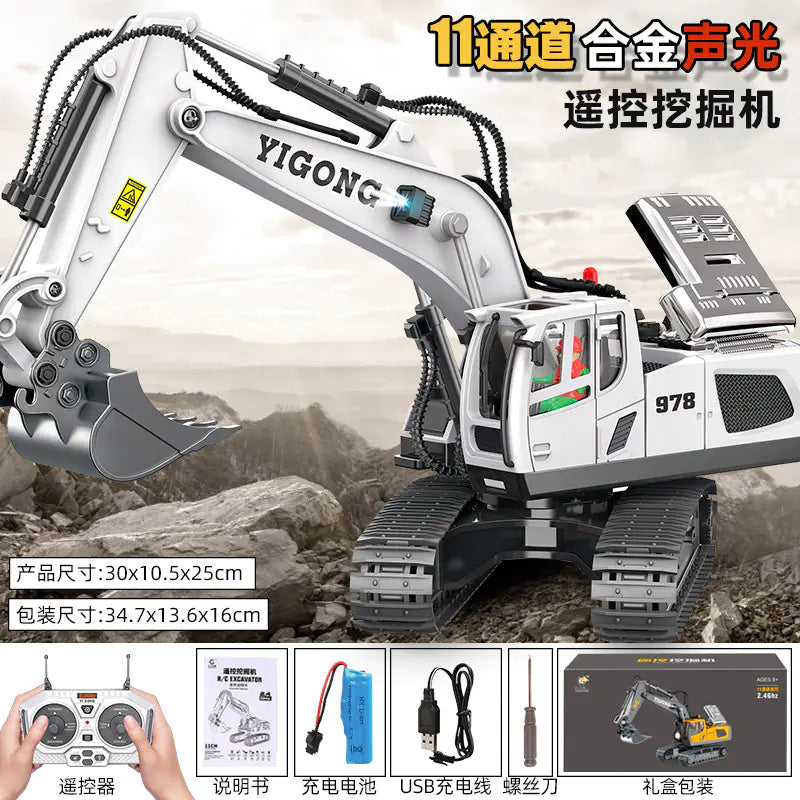 Mega RC Excavator Toy – Realistic Alloy Digger