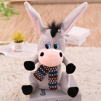 Cute Donkey Plush Toy with Scarf – Soft & Huggable Fun