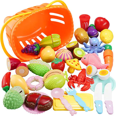 Deluxe Kitchen Playset for Kids with Food & Utensils