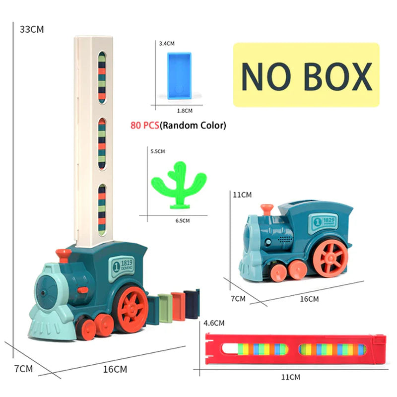 Kids Domino Train Car Set Sounding Light Automatic Laying Domino Brick Colorful Dominoes Blocks Game Educational DIY Toy Gift
