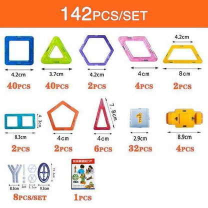 Magnetic Building Tiles Set – Colorful STEM Blocks for Kids