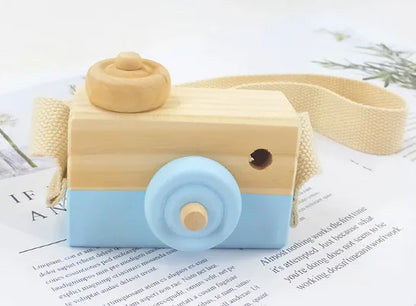 Wooden Toy Camera with Strap For Kids