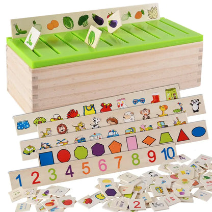 Wooden Montessori Matching Game – Shapes, Numbers & More