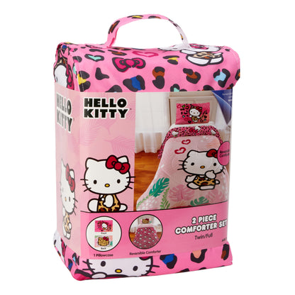 2-Piece Reversible Comforter Set for Twin/Full Beds, Pink, Sanrio