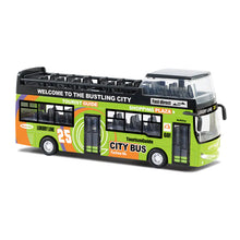Double Decker City Tour Bus Toy – Diecast with Open Roof